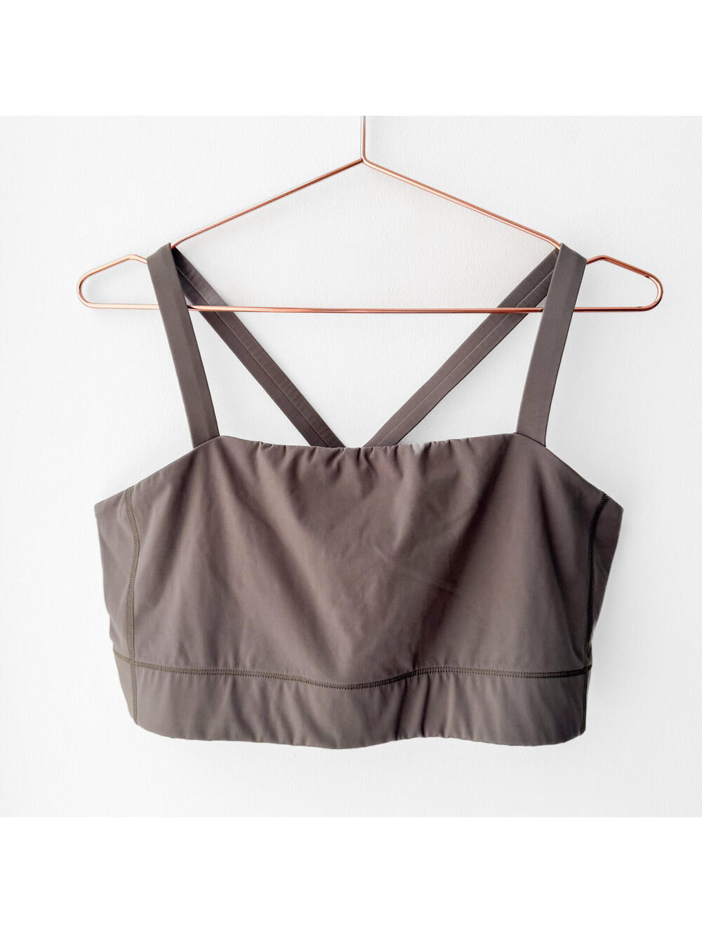 Everlane Dark Taupe Perform Cropped Top Sports Bra XL
